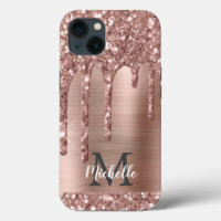 Chic Roos Gold Glitter-schijven Monogram roze meta