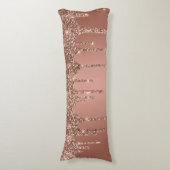 Chic Roos Gold Glitter Sparkle Drivers Lichaamskussen (Voorkant Verticaal)