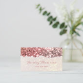 Chic Roos Gold Glitter Sparkle Visitekaartje (Staand voorkant)