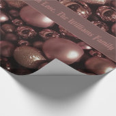 Chic Roos Gold kerstcadeaupatroon toevoegen Tekst Cadeaupapier (Hoek)