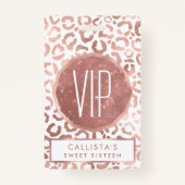 Chic Roos Gold Leopard Cheetah Animal Print Badge (Voorkant)