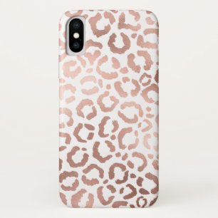 Chic Roos Gold Leopard Cheetah Animal Print iPhone X Hoesje