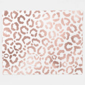 Chic Roos Gold Leopard Cheetah Animal Print Fleece Deken (Voorkant (Horizontaal))