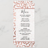 Chic Roos Gold Leopard Cheetah Animal Print Menu (Voorkant / Achterkant)