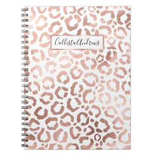 Chic Roos Gold Leopard Cheetah Animal Print Notitieboek