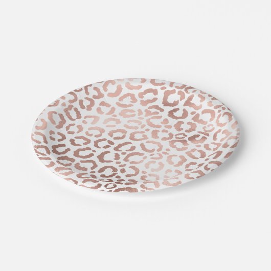 Chic Roos Gold Leopard Cheetah Animal Print Papieren Bordje (Gekanteld)