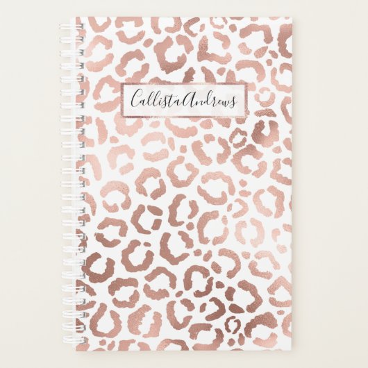 Chic Roos Gold Leopard Cheetah Animal Print Planner (Voorkant)