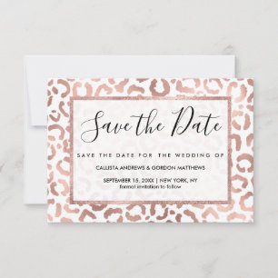 Chic Roos Gold Leopard Cheetah Animal Print Save The Date