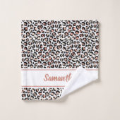 Chic Roos Gold Leopard print op maat Bad Handdoek (Wasdoekje)