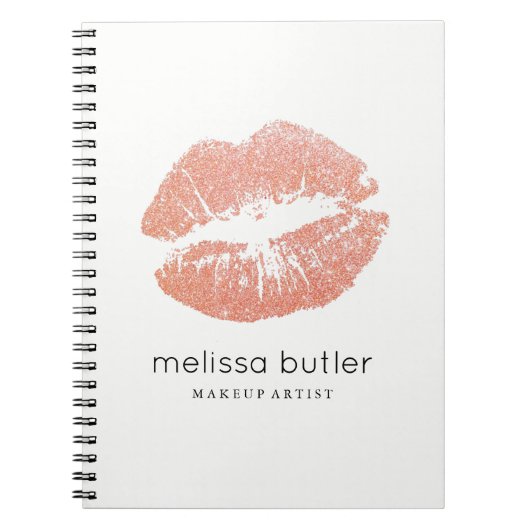 Chic Roos Gold Lips Makeup Artist Notitieboek (Voorkant)