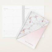 Chic Roos Gold Marble Blush gepersonaliseerd Planner (Display)