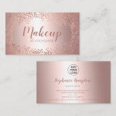 Chic roos Gold metallic foil floral make-up script Visitekaartje (Voorkant / Achterkant)