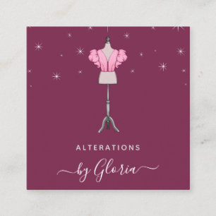 Chic Roos Gold Mode Roze Mannequin Tailor Girly Vierkante Visitekaartje