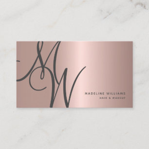 Chic Roos Gold Monogram Script Initiaal Stylist Visitekaartje