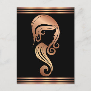 Chic Roos Gold Pink Beauty Girl Hair Makeup Salon Briefkaart