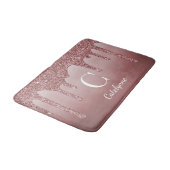 Chic Roos Gold Sparkle Driving Glitter Monogram Badmat (Gekanteld)
