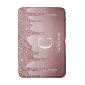 Chic Roos Gold Sparkle Driving Glitter Monogram Badmat (Voorkant Verticaal)