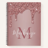 Chic Roos Gold Sparkle Driving Glitter Monogram Notitieboek (Voorkant)