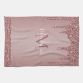 Chic Roos Gold Sparkle Driving Glitter Monogram Theedoek (Horizontaal)