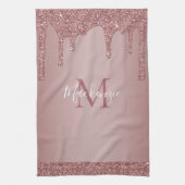 Chic Roos Gold Sparkle Driving Glitter Monogram Theedoek (Verticaal)