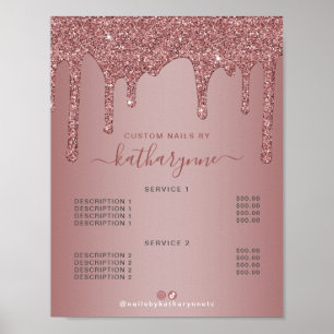 Chic Roos Gold Sparkle Driving Glitter Price List Poster