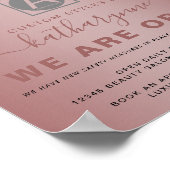 Chic Roos Gold Sparkle Glitter Drift Business Open Poster (Hoek)