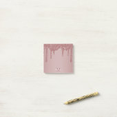 Chic Roos Gold Sparkle Glitter Drift Monogram Post-it® Notes (Op bureau)