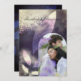 Chic Roos Gold Violet Arch Foto bruiloft Kaart