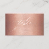 Chic Roos Gold White Script Monogram Weddenschap Plaatskaartje (Voorkant)