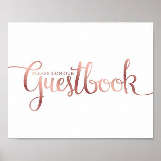 Chic Roos Gold ZET ONZE GUESTBOOK-gebarentafdruk Poster (Voorkant)