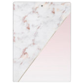 Chic Roos Goud en Wit Marmer Gepersonaliseerd Klembord (Achterkant)