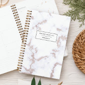 Chic Roos Goud Marmer Gepersonaliseerd Planner