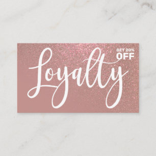 Chic Roos Goud Roze Glitter Gradient Typografie Klantenkaartje
