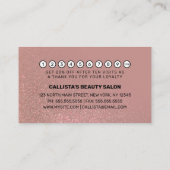 Chic Roos Goud Roze Glitter Gradient Typografie Klantenkaartje (Achterkant)