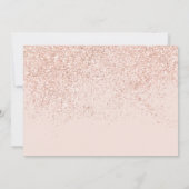 Chic roos gouden glitter blush afstuderen typograf kaart (Achterkant)