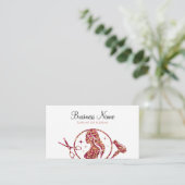 Chic Roos Gouden Glitter Vrouw Kapper Afsprakenkaartje (Staand voorkant)