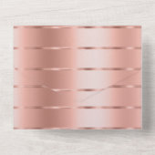 Chic Roos gouden lint bruiloft All In One Uitnodiging (Achterkant)