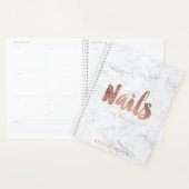 Chic roos gouden nagels typografie marmerbenoeming planner (Display)