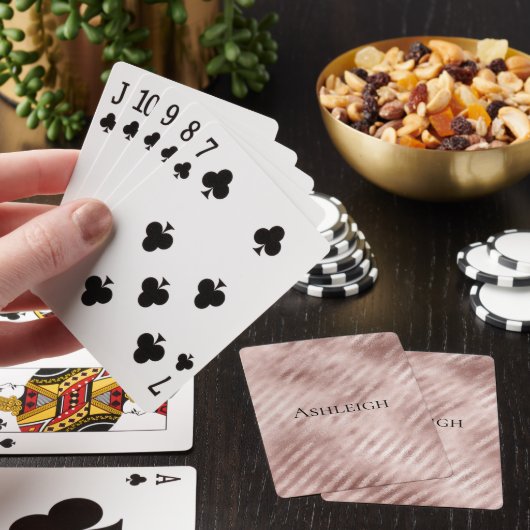 Chic Roos gouden strepen Pokerkaarten (Insitu)