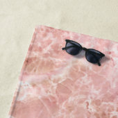 Chic Roos Roze Crystal Monogram Naam Marble Agate Strandlaken (In situ)