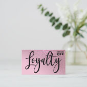 Chic Roos roze glitter gradiënt Typografie Klantenkaartje (Staand voorkant)