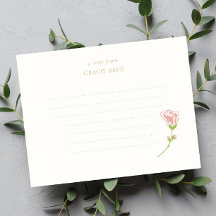 Chic Roos Wedding Lined Handgeschreven Note Kaart