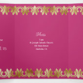 Chic rose avec Gold Quinceanera Party Invitation (Intérieur au milieu)