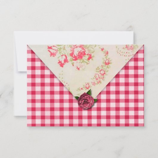 Chic Rose bruiloftsreceptie RSVP Kaart (Voorkant)