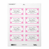 Chic rose chaud Cadre de clé grecque H Étiquette b (Feuille entière)