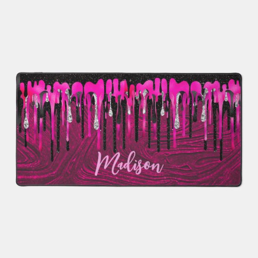 Chic rose chaud parties scintillant noire gouttes  (Recto)