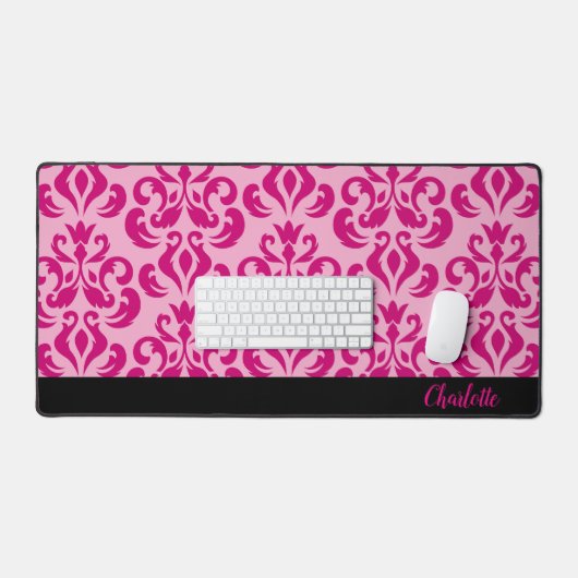 Chic Rose Damask Desk Mat (Clavier et souris)