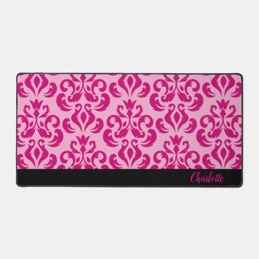 Chic Rose Damask Desk Mat (Recto)