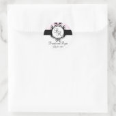 Chic rose Damask Sticker Mariage initial (Sac)