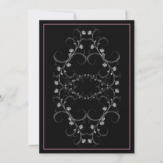 Chic rose et argent doux 16 Invitation (Dos)